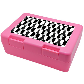 Chess set, Children's cookie container PINK 185x128x65mm (BPA free plastic)