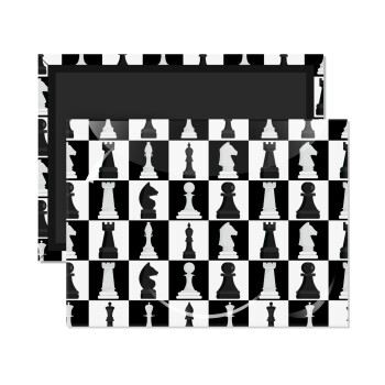 Chess set, Ορθογώνιο μαγνητάκι ψυγείου διάστασης 9x6cm