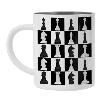 Chess set, Mug Stainless steel double wall 300ml