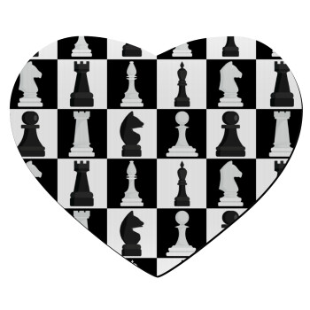 Chess set, Mousepad καρδιά 23x20cm