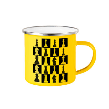 Chess set, Yellow Enamel Metallic Cup 360ml