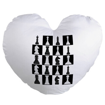 Chess set, Μαξιλάρι καναπέ καρδιά 40x40cm περιέχεται το  γέμισμα