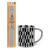 Easter Set, metallic thermal cup (300ml) & Easter aromatic flat candle (30cm) (GRAY)