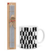 Easter Set, Ceramic Cup (330ml) & Easter aromatic flat candle (30cm) (GRAY)