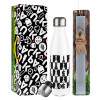 Easter candle, metallic white thermos bottle (500ml) & aromatic flat candle (30cm) (GRAY)