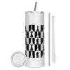 Tumbler stainless steel 600ml, with metal straw & cleaning brush