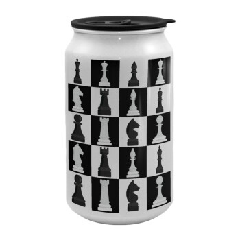 Chess set, Κούπα ταξιδιού μεταλλική με καπάκι (tin-can) 500ml