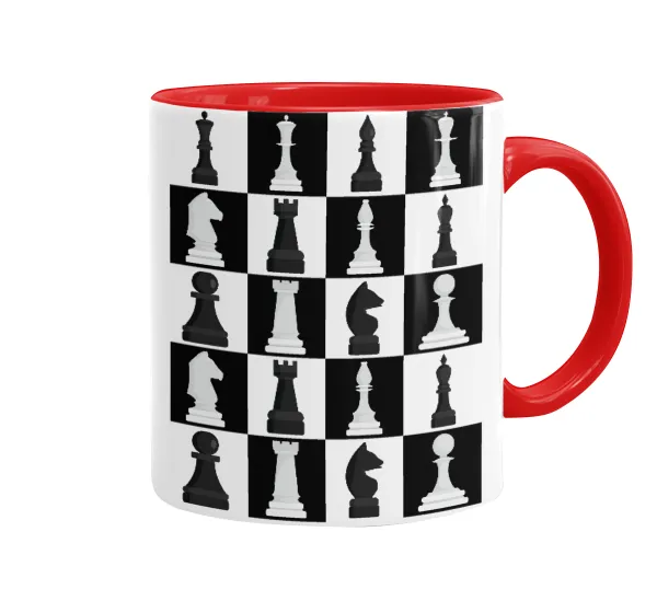 Chess set — Mug colored red, ceramic, 330ml