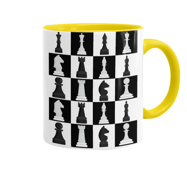 Chess set — Mug colored yellow, ceramic, 330ml