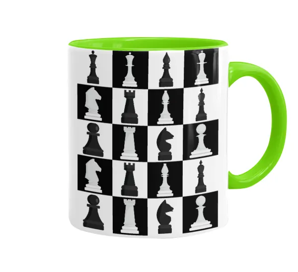 Chess set — Mug colored light green, ceramic, 330ml