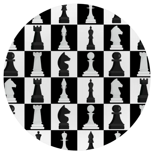 Chess set — Mousepad Round 20cm