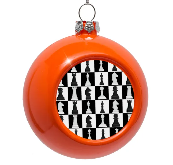 Chess set — Orange Christmas tree ornament bauble 8cm