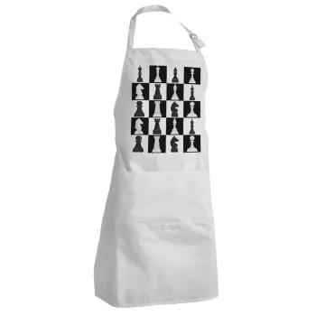 Chess set, Adult Chef Apron (with sliders and 2 pockets)