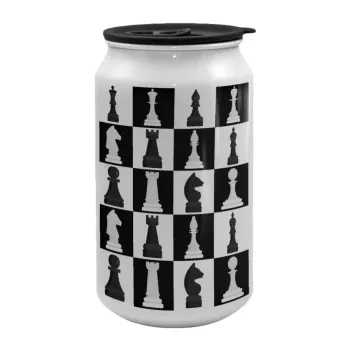 Chess set, Κούπα ταξιδιού μεταλλική με καπάκι (tin-can) 500ml