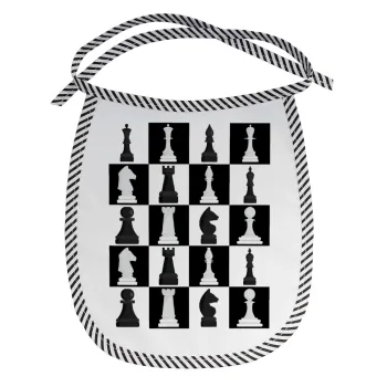 Chess set, Σαλιάρα μωρού αλέκιαστη με κορδόνι Μαύρη