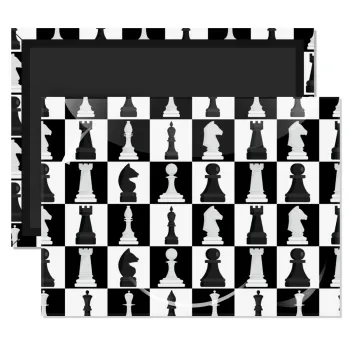 Chess set, Ορθογώνιο μαγνητάκι ψυγείου διάστασης 9x6cm