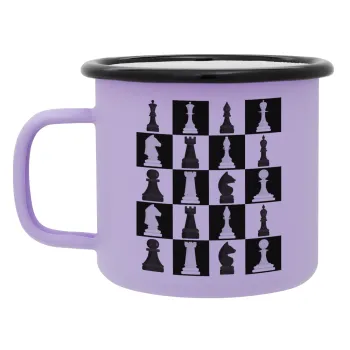Chess set, Κούπα Μεταλλική εμαγιέ ΜΑΤ Light Pastel Purple 360ml