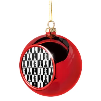 Chess set, Christmas tree ball Red 8cm