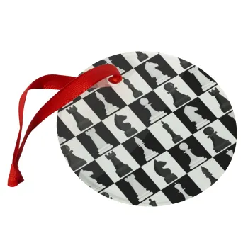 Chess set, Christmas ornament glass 9cm