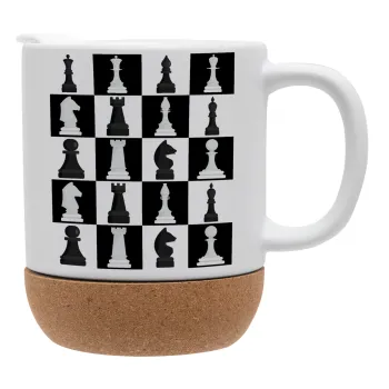 Chess set, Κούπα, κεραμική με βάση φελού και καπάκι (ΜΑΤ), 330ml