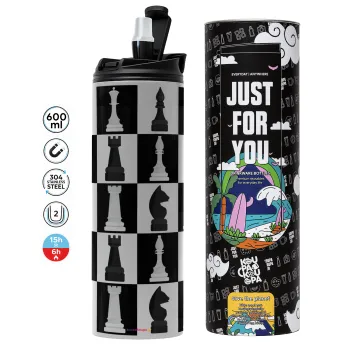 Chess set, Tumbler stainless steel GREY 600ml