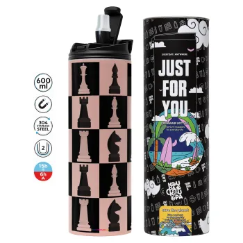 Chess set, Tumbler stainless steel PINK 600ml