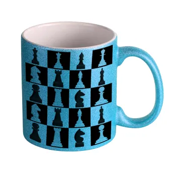 Chess set, Κούπα Σιέλ Glitter που γυαλίζει, κεραμική, 330ml