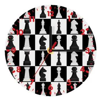 Chess set, Wooden wall clock (20cm)