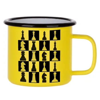 Chess set, Metallic enamel MATT Yellow cup 360ml