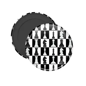 Chess set, Μαγνητάκι ψυγείου στρογγυλό διάστασης 5cm