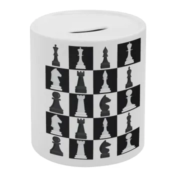 Chess set, Κουμπαράς πορσελάνης με τάπα