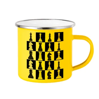 Chess set, Κούπα Μεταλλική εμαγιέ Κίτρινη 360ml
