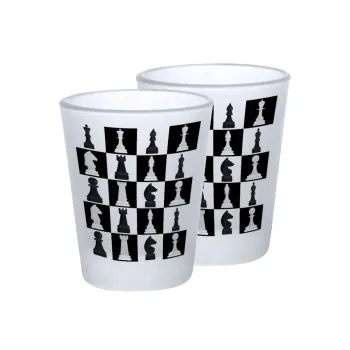 Chess set, Σφηνοπότηρα γυάλινα 45ml του πάγου (2 τεμάχια)