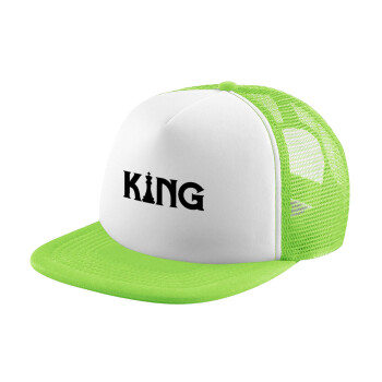 King chess, Καπέλο Soft Trucker με Δίχτυ Πράσινο/Λευκό