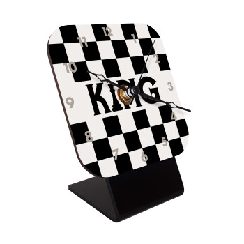 King chess, Επιτραπέζιο ρολόι ξύλινο με δείκτες (10cm)