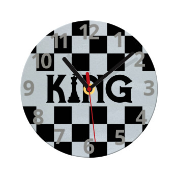 King chess, Ρολόι τοίχου γυάλινο (20cm)
