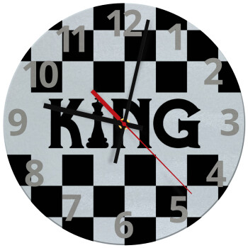 King chess, Ρολόι τοίχου γυάλινο (30cm)