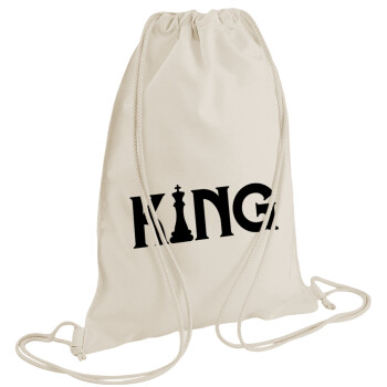 King chess, Τσάντα πλάτης πουγκί GYMBAG natural (28x40cm)