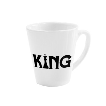 King chess, Κούπα κωνική Latte Λευκή, κεραμική, 300ml