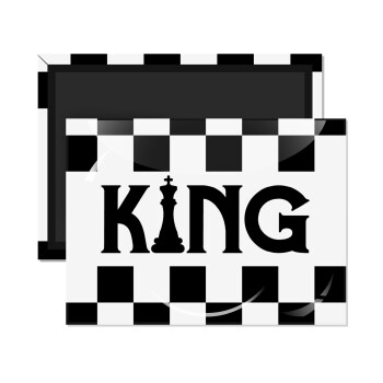 King chess, Ορθογώνιο μαγνητάκι ψυγείου διάστασης 9x6cm