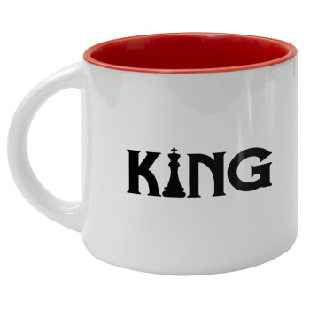 King chess, Κούπα κεραμική 400ml Λευκή/Κόκκινη