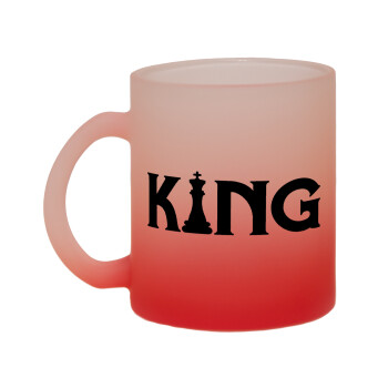 King chess, Κούπα γυάλινη δίχρωμη με βάση το κόκκινο ματ, 330ml
