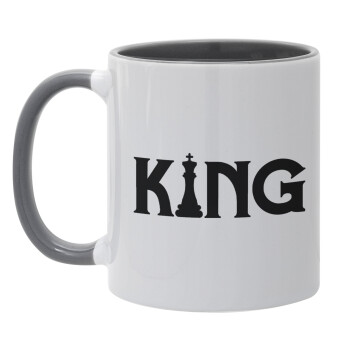 King chess, Mug colored grey, ceramic, 330ml