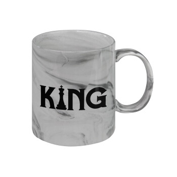 King chess, Mug ceramic marble style, 330ml