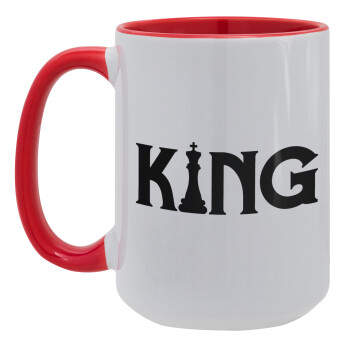 King chess, Κούπα Mega 15oz, κεραμική Κόκκινη, 450ml
