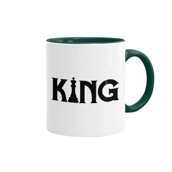 King chess, Mug colored green, ceramic, 330ml