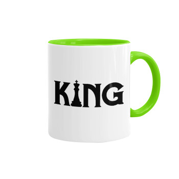 King chess, Mug colored light green, ceramic, 330ml
