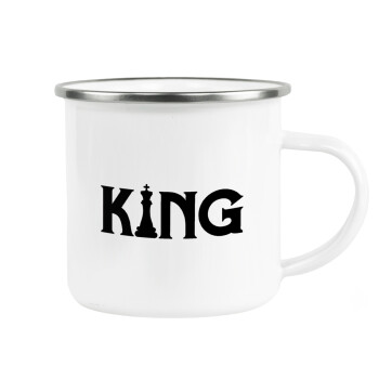 King chess, Metallic enamel cup white 360ml