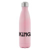 Metal mug thermos Pink Iridiscent (Stainless steel), double wall, 500ml