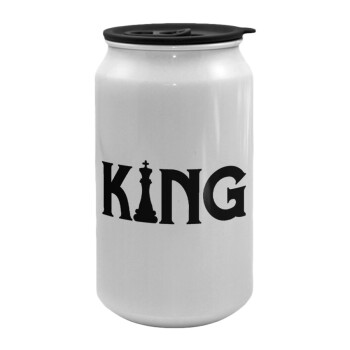King chess, Κούπα ταξιδιού μεταλλική με καπάκι (tin-can) 500ml